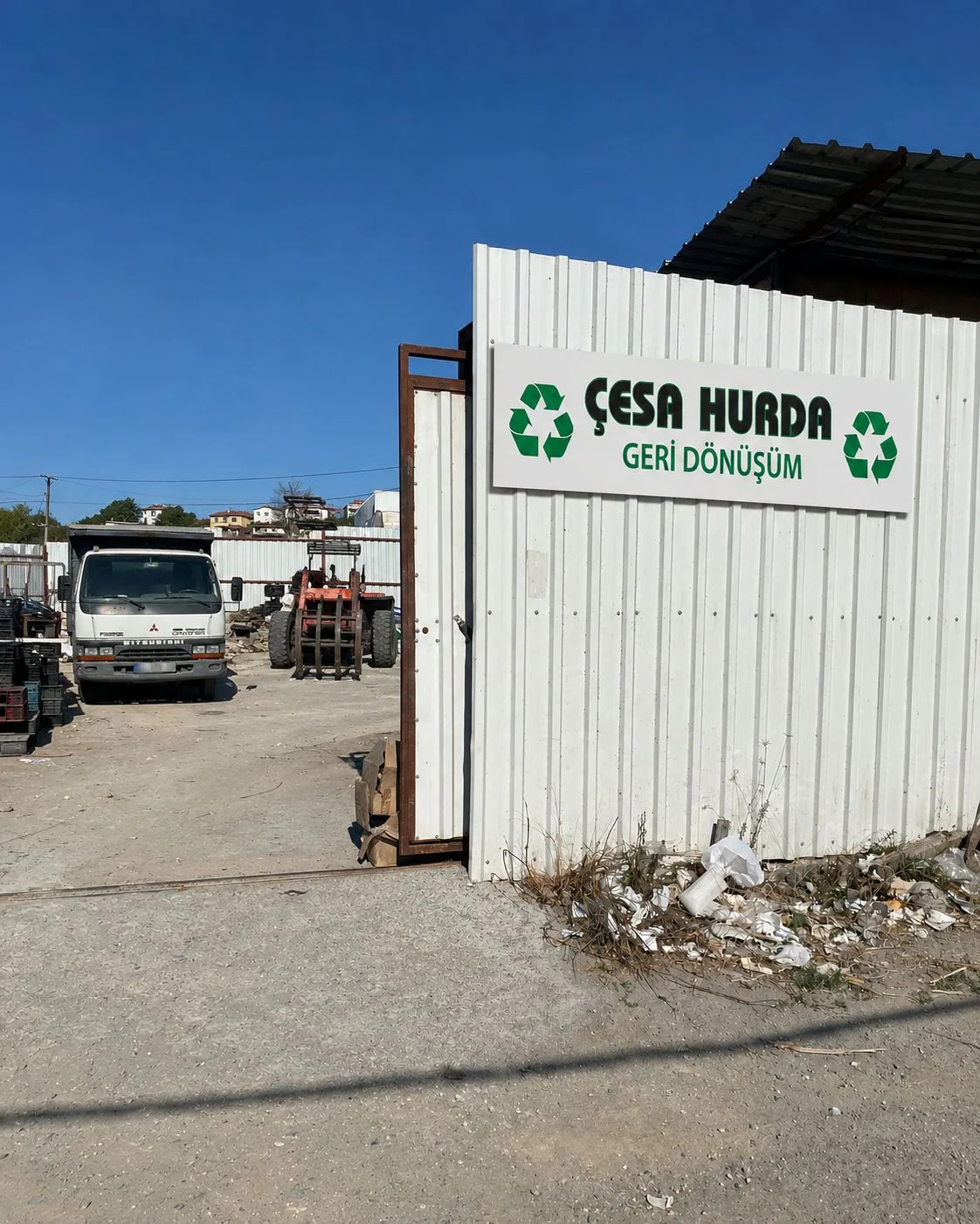 ÇESA HURDA tesis girişi ve saha tabelası